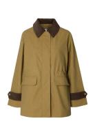 Slfwilma Waxed Clair Jacket Noos Brown Selected