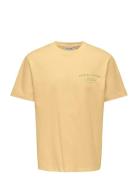 Onsfred Life Rlx Ss Print Tee Noos Yellow ONLY & SONS