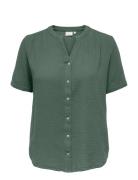 Carthyra S/S Button Top Wvn Khaki ONLY Carmakoma