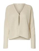 Slfivy Ls Structure Knit Cardigan Beige Selected