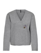 Onljing Ls Vneck Button Cardi Ex Knt Grey ONLY