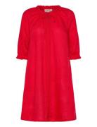 Crbellis Lace Dress Short Red Cream