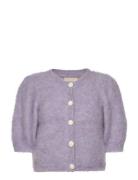 Hairy Knit Puffed Jacket Purple By Ti Mo
