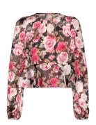 Satin Flounce Top Patterned By Ti Mo