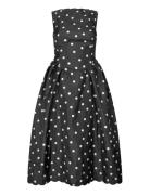 Quilted Dots, Voluminous Midi Dress Black STINE GOYA