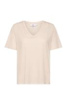 Cc Heart Basic Regular V-Neck T-Shi Cream Coster Copenhagen