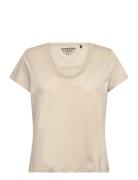 Studios Scoop Neck Tee Beige Superdry