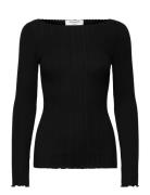 Rwjudy Ls Boatneck T-Shirt Black Rosemunde