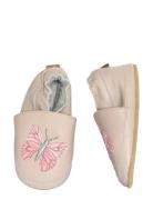 Papillon Leather Slippers Pink Melton