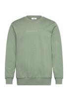 Logo Chest Print O-Neck Sweat Green Lindbergh