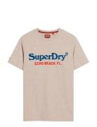 Venue Duo Logo T Shirt Beige Superdry