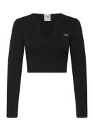 Ribbed Define Seamless Cropped Long Sleeve Black ICANIWILL