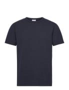 Slhsander Seersucker Ss O-Neck Tee Navy Selected