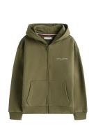 Mini Corp Zip Through Hoodie Khaki Tommy Hilfiger