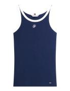 Contrast Bind Rib Tank Navy Tommy Hilfiger