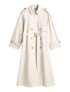Over D Cotton Trench Coat Cream Tommy Hilfiger