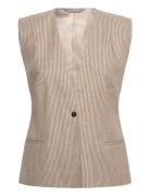 2Nd Juell - Striped Linen Blend Beige 2NDDAY