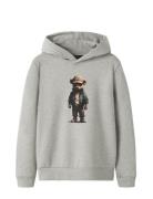 Nlmnamse Ls Bru Sweat W. Hood Grey LMTD