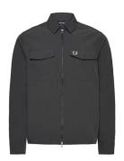 Zip Through Overshirt Grey Fred Perry