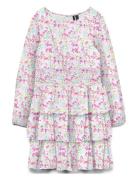 Vmsmilla Ls Short Layer Dress Wvn Girl Pink Vero Moda Girl