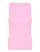 Kacarna Rhinest Top Pink Kaffe