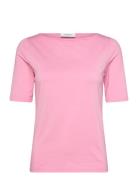 Rwnatali 2/4 Boatneck T-Shirt Pink Rosemunde