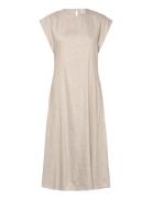 Stretch Linen Midi Dress Beige Calvin Klein