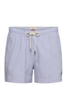 Morris Seersucker Bathing Trunks Blue Morris