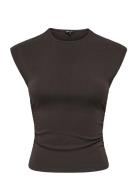 Onlmira Capsl Ruching Top Jrs Noos Brown ONLY