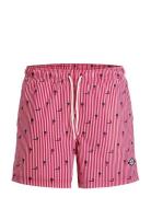 Jpstmaui Breeze Mini Stripe Swim Srt Sn Red Jack & J S