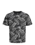 Jjjeff Aop Tee Ss Crew Neck Black Jack & J S