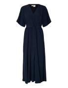 Slfiona Regular 2/4 Ankle Dress B Navy Selected