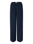 Slfiona Hw Wide String Pant B Navy Selected
