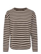 Onlnew Soph L/S O-Neck Top Box Jrs Brown ONLY