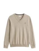 Classic Cotton V-Neck Beige GANT