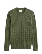 Cotton Cable C-Neck Green GANT