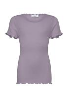 Rkbalta Modal Ss Lace T-Shirt Purple Rosemunde Kids