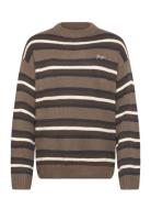Dp Knitted Stripe Texture Sw Brown Denim Project