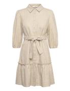 Linen Dress Beige A-View