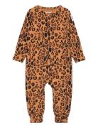Basic Leopard Button Jumpsuit Tencel™ Brown Mini Rodini