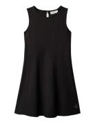 Seamed Punto Panel Slvs Dress Black Calvin Klein