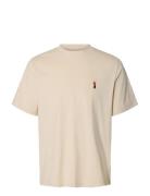 Slhreg-Ripley Ss Emb Tee Ex Cream Selected