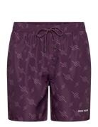 Irregular Monogram Swimshorts Purple Daily Paper