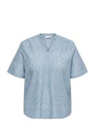 Carhellen S/S V-Neck Blouse Jrs Blue ONLY Carmakoma