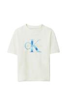 Mongram Logo Ss T-Shirt Cream Calvin Klein