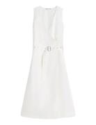 Vis/Linen Belted Midi Ns Dress White Tommy Hilfiger