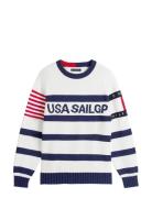 Us Sailgp Marine Stripe Crewneck White Tommy Hilfiger