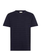 Texture Stripe Ss Tshirt Navy GANT