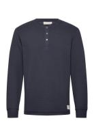 Washed Waffle Henley Navy GANT