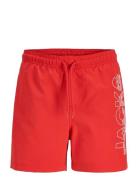 Jpstmaui Wave Logo Swim Shorts Sn Jnr Red Jack & J S
